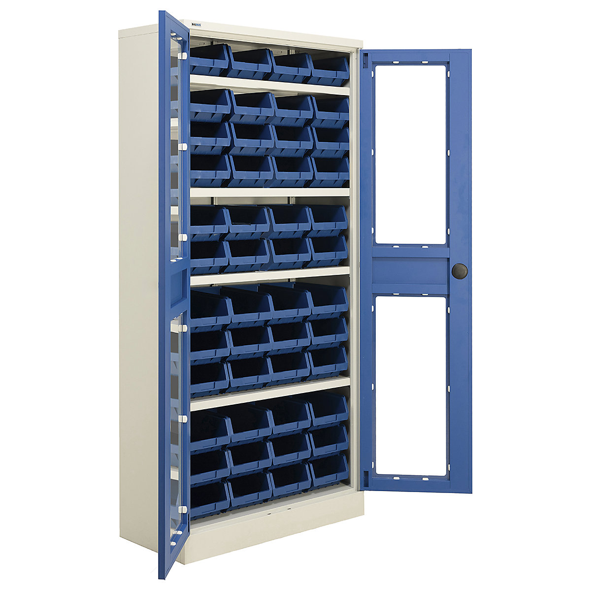 BiGDUG Essentials Steel Workplace Cupboards with Plastic Parts Bins