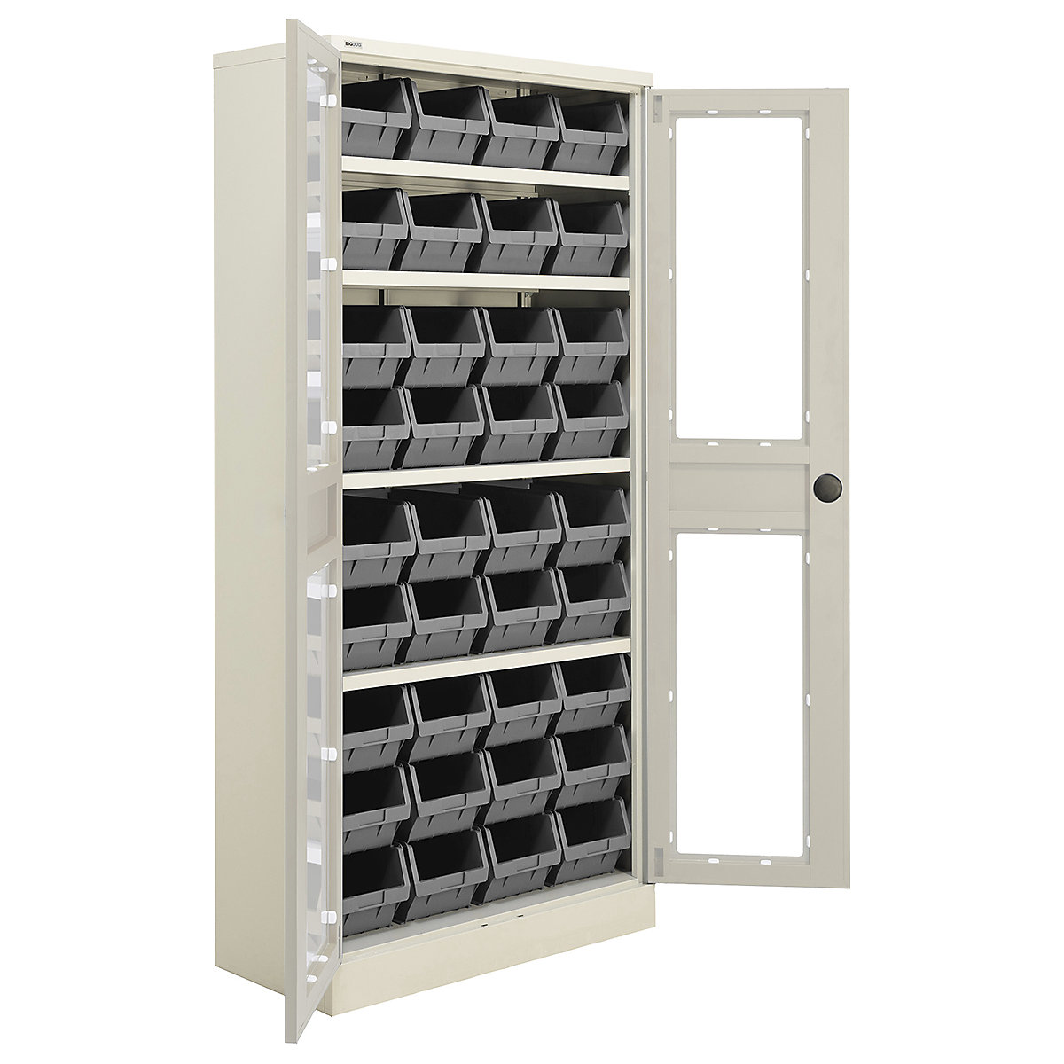 BiGDUG Essentials Steel Workplace Cupboards with Plastic Parts Bins