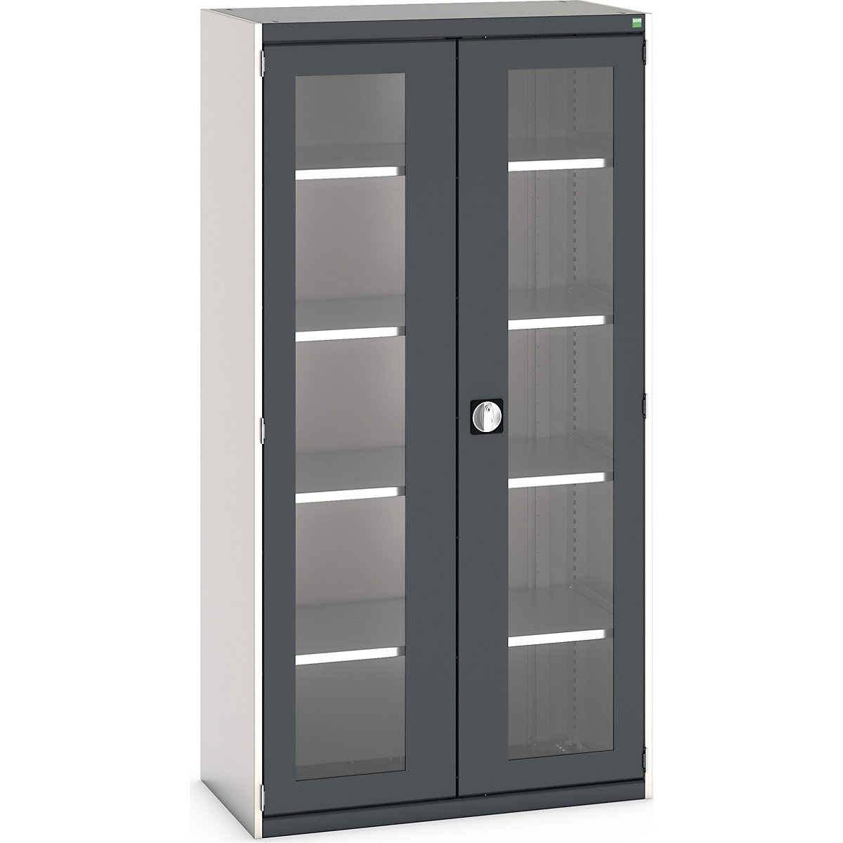 Bott Cubio Window Door Cupboards, Bott Cubio Window Door Cupboards, Bott Cubio Window Door Cupboard | 2000h x 1050w x 525d mm | 4 Shelves  | Dark Grey Doors | Light Grey Housing-4