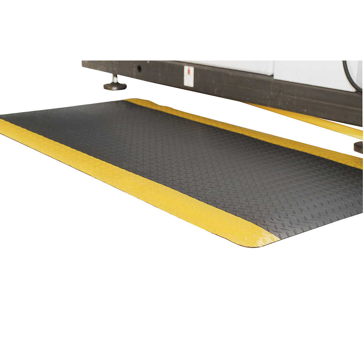 DECKPLATE anti-fatigue matting, cut to order, black / yellow, per m. x 900 mm, max. 18.3 m