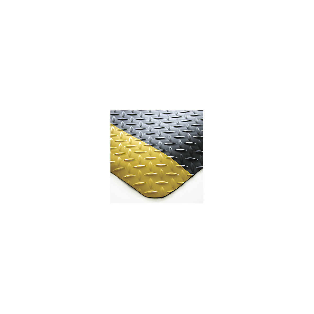 DECKPLATE anti-fatigue matting, fixed dimensions, black / yellow, 900 x 600 mm