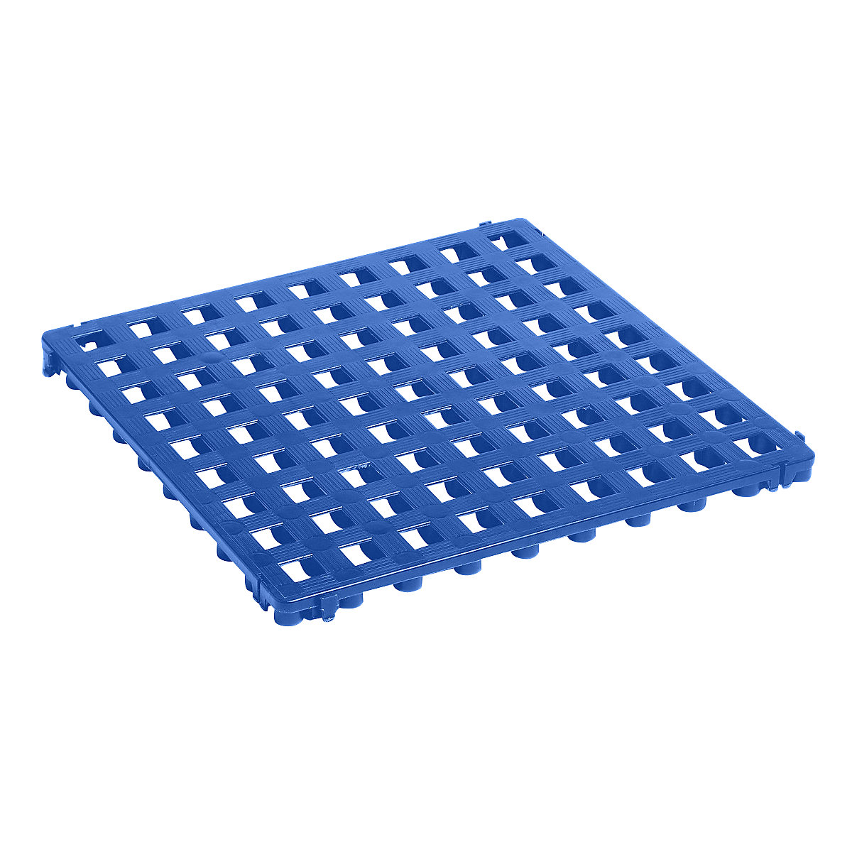 Plastic floor tile, polyethylene, 500 x 500 mm, standard, pack of 20, blue