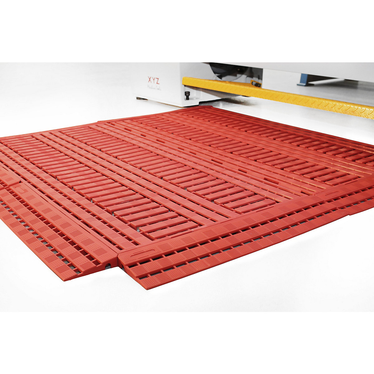Plastic floor tile, polyethylene, LxW 1200 x 600 mm, pack of 5, red