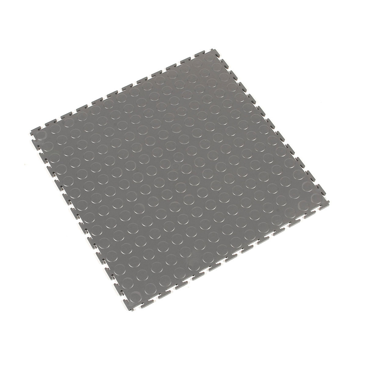 Tough-Lock PVC floor tiles, with studded surface, pack of 8, grey