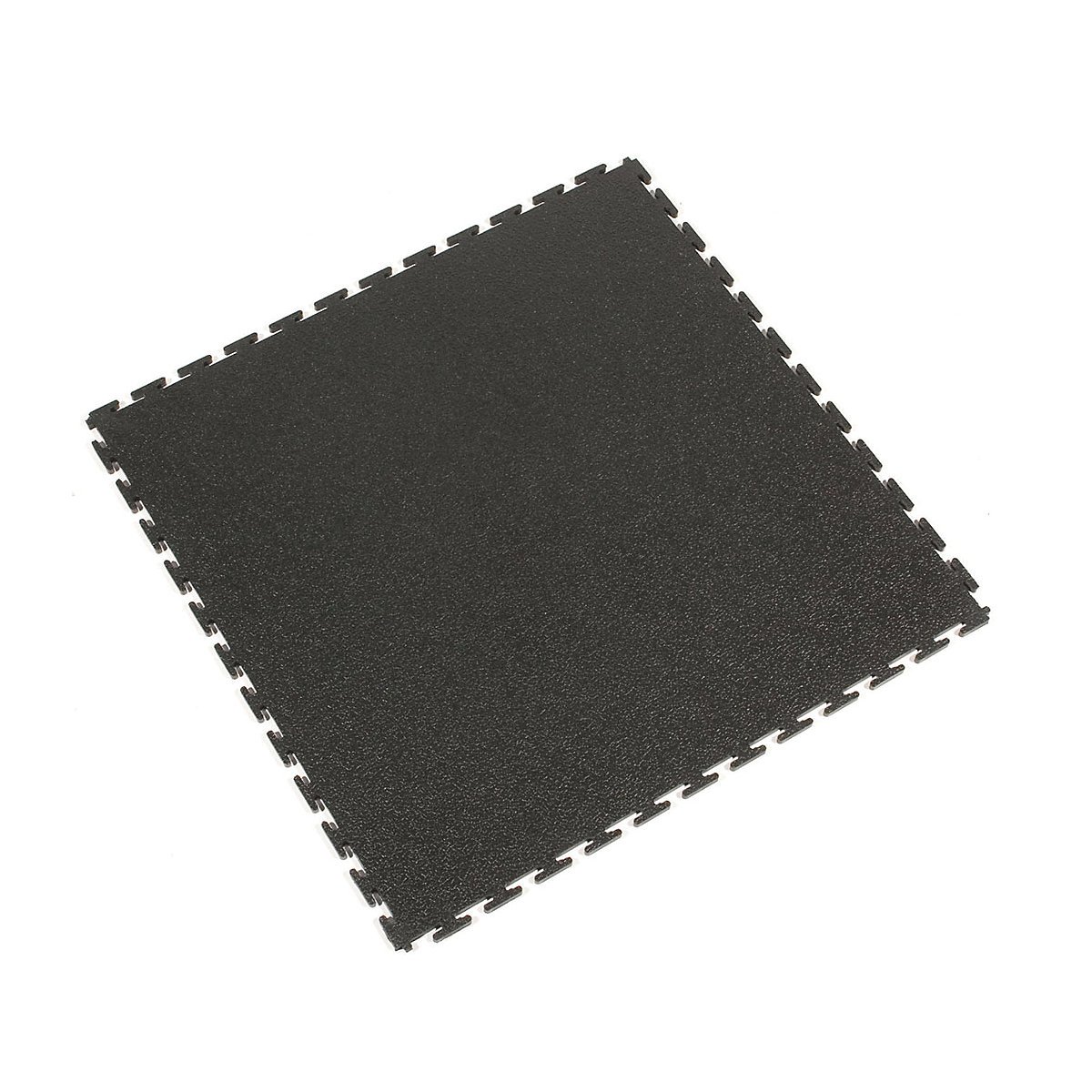 Tough-Lock PVC floor tiles, with structured surface, pack of 8, black