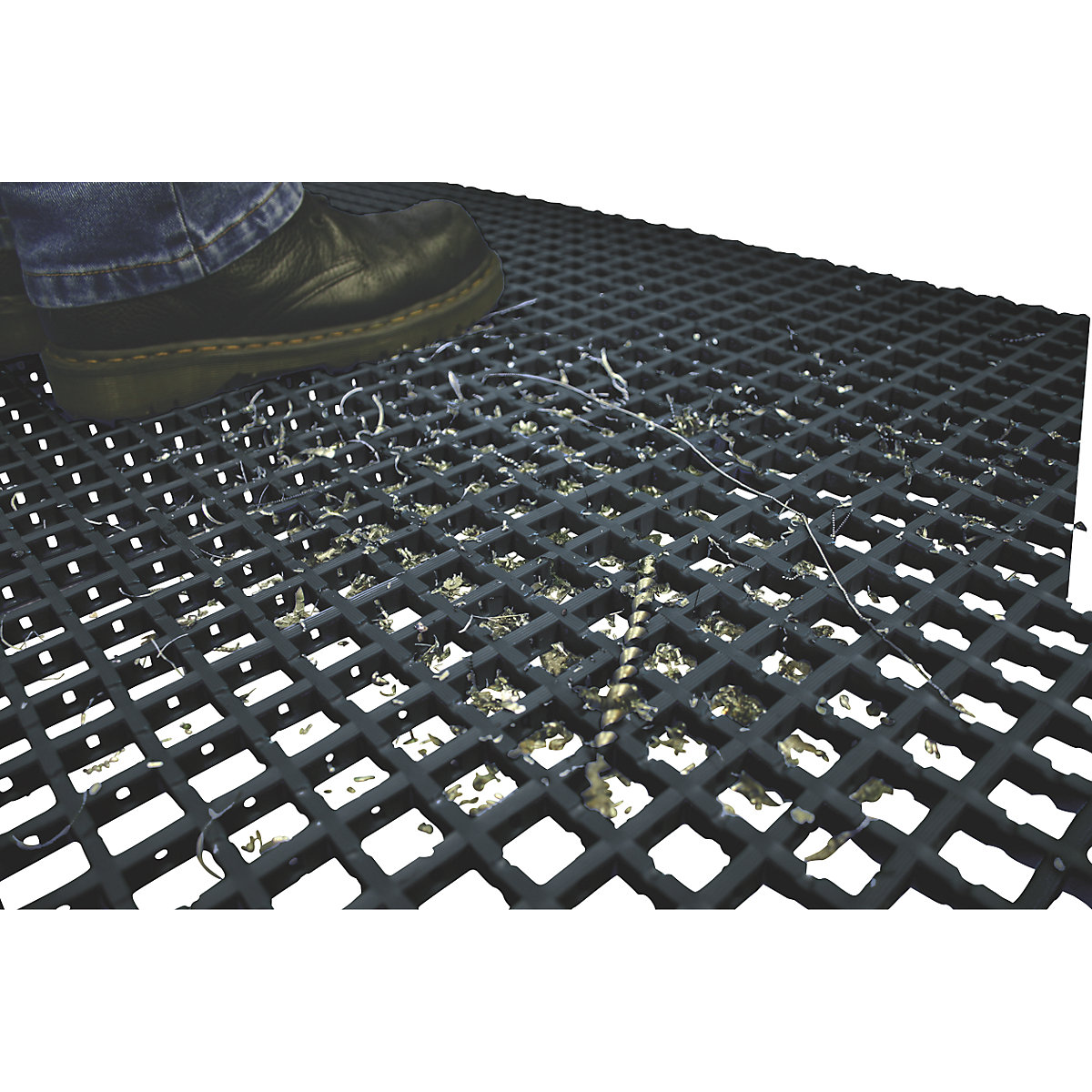 Vinyl anti-fatigue matting COBAmat®, single weave, per m, mesh size 22 x 22 mm, black