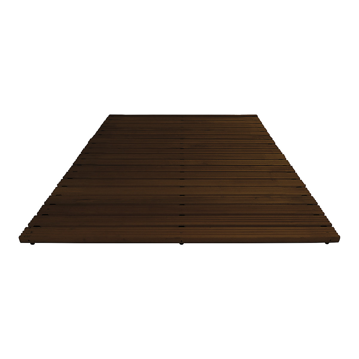 Wooden safety grid, dark stain, per metre, without bevelled edge, width 1200 mm