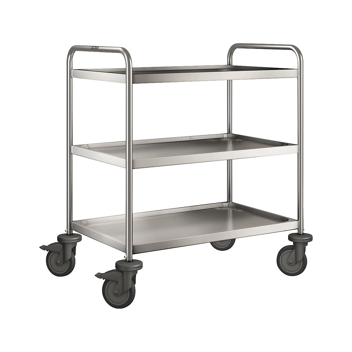 BLANCO stainless steel serving trolley – B.PRO, with 3 shelves, LxWxH 900 x 600 x 950 mm-1