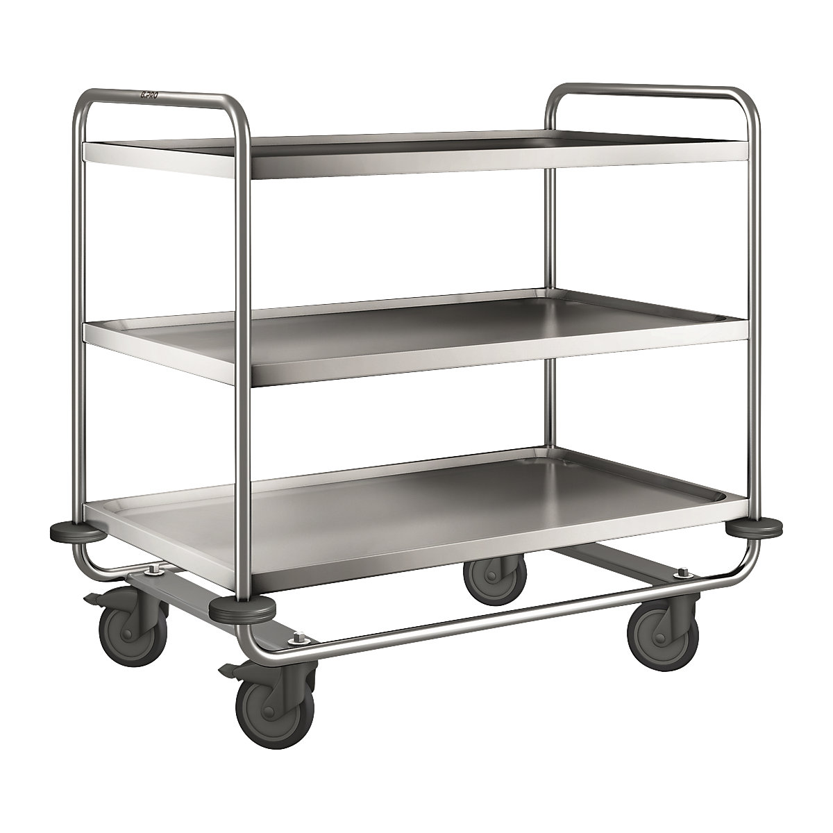 BLANCO stainless steel serving trolley – B.PRO, with 3 shelves, LxWxH 1100 x 700 x 1010 mm-2
