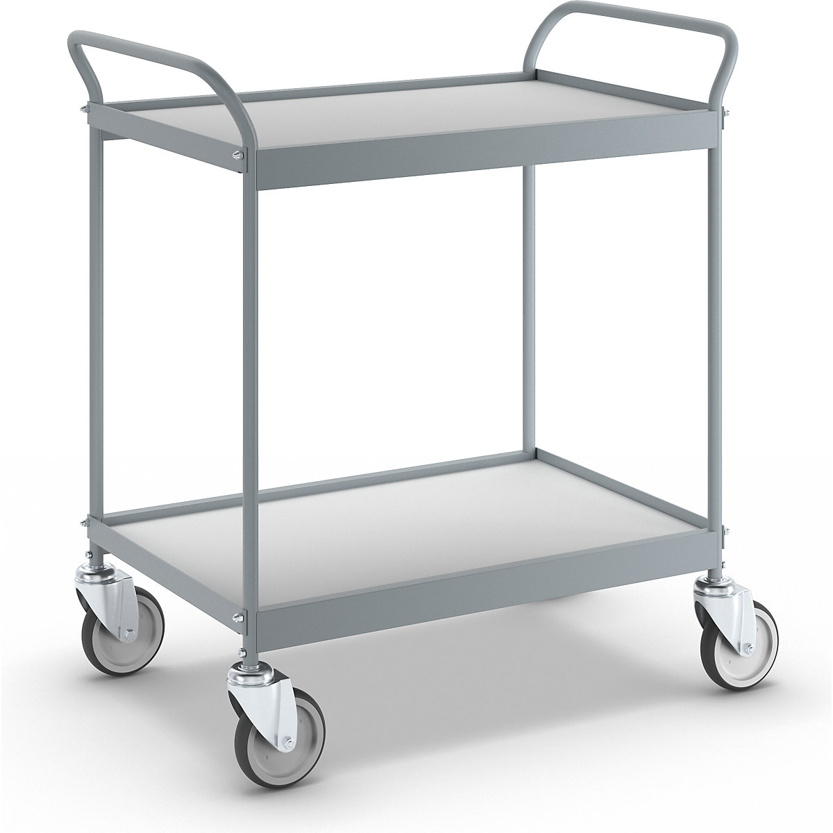 Serving trolley, platform 785 x 545 mm, max. load 150 kg, 2 shelves, 4 swivel castors-1