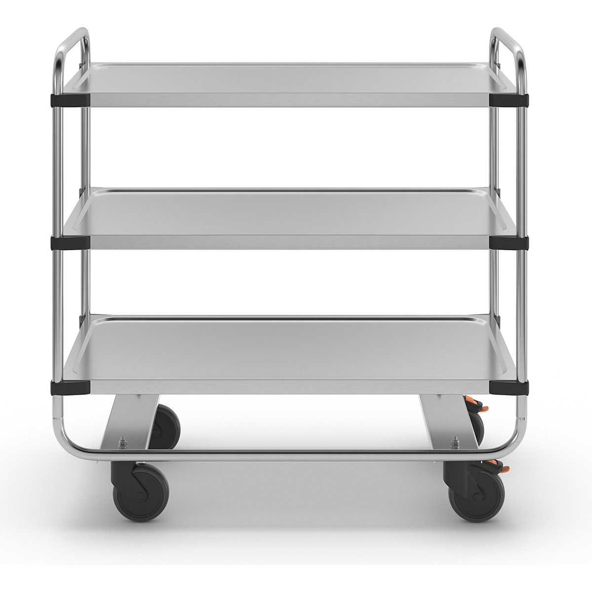 Stainless steel serving trolley, assembled (Product illustration 3)-2