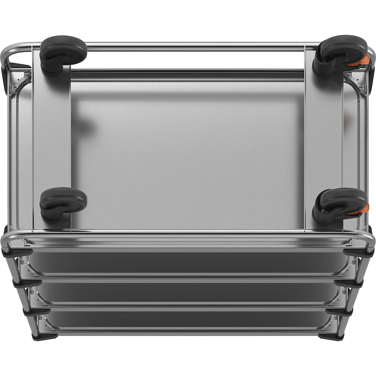 Stainless steel serving trolley, assembled (Product illustration 7)-6