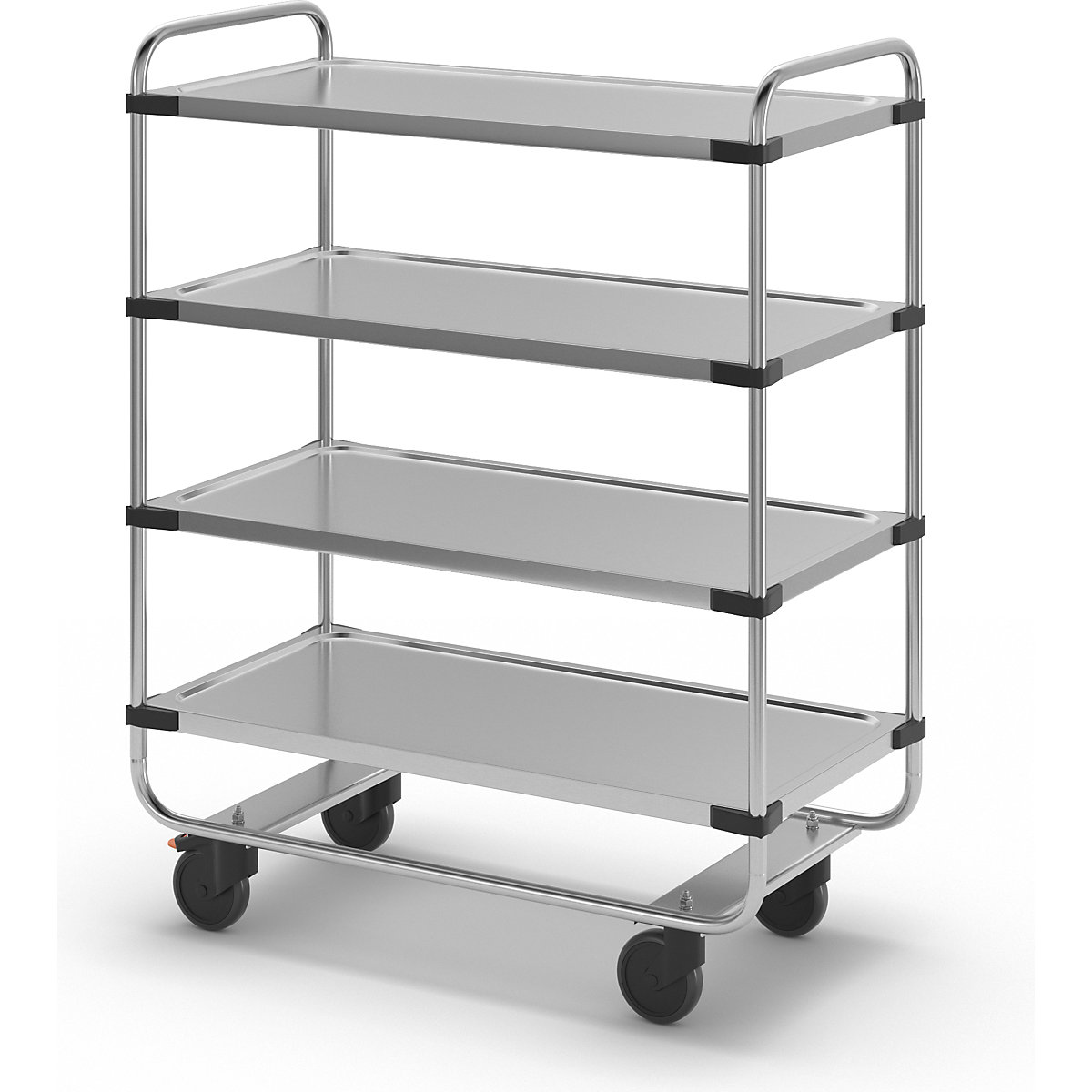 Stainless steel serving trolley, assembled (Product illustration 2)-1