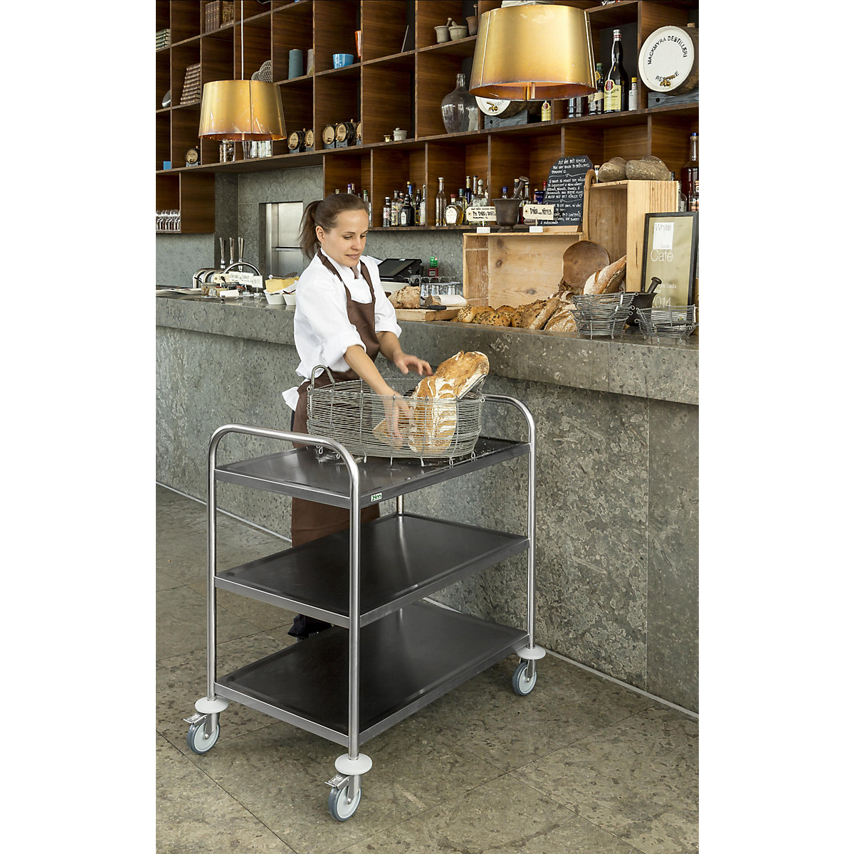 Stainless steel serving trolley – Kongamek (Product illustration 16)-15