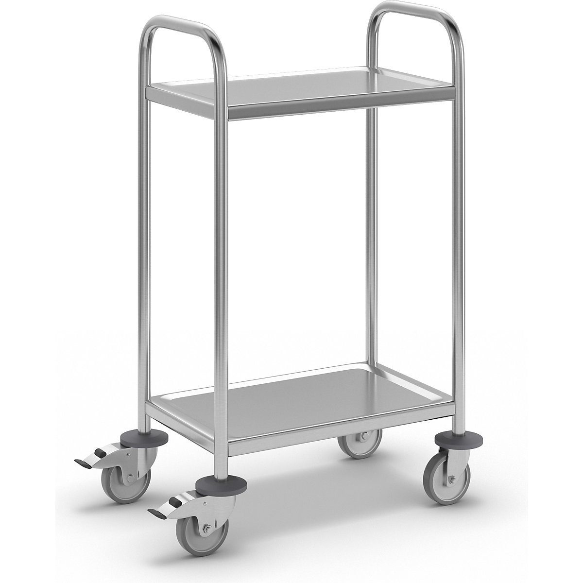 Stainless steel serving trolley - eurokraft basic