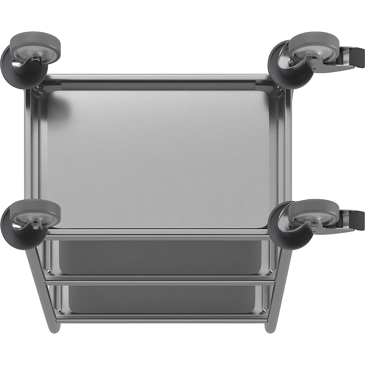 Stainless steel serving trolley – eurokraft basic (Product illustration 27)-26