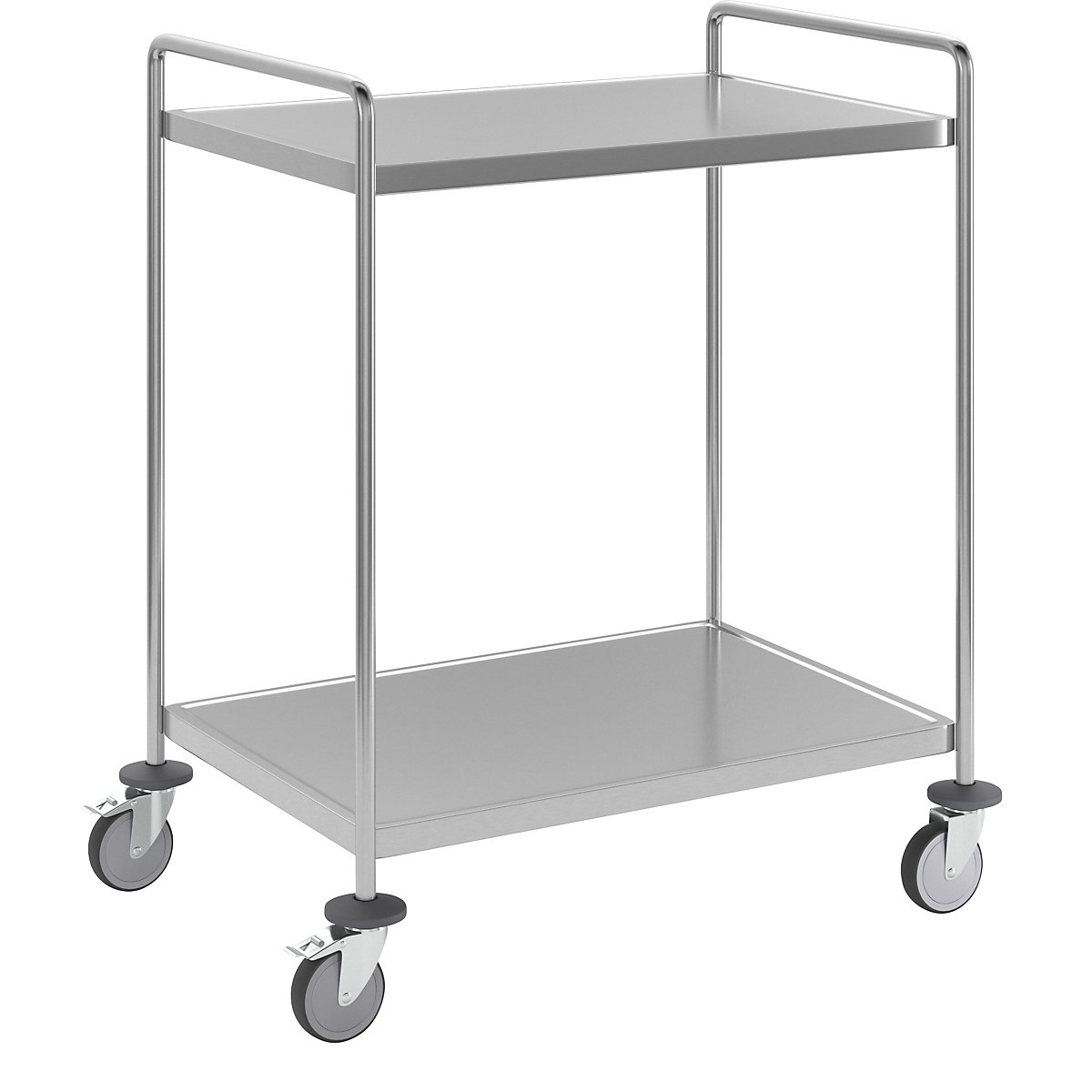 Stainless steel shelf truck, welded – Kongamek, LxWxH 825 x 575 x 1010 mm, 2 shelves-3