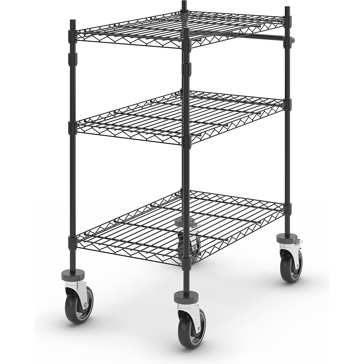 Wire mesh table trolley, black