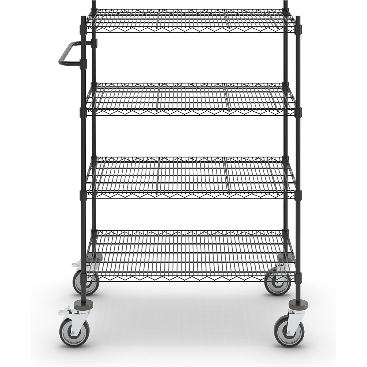 Wire mesh table trolley, black (Product illustration 2)-1