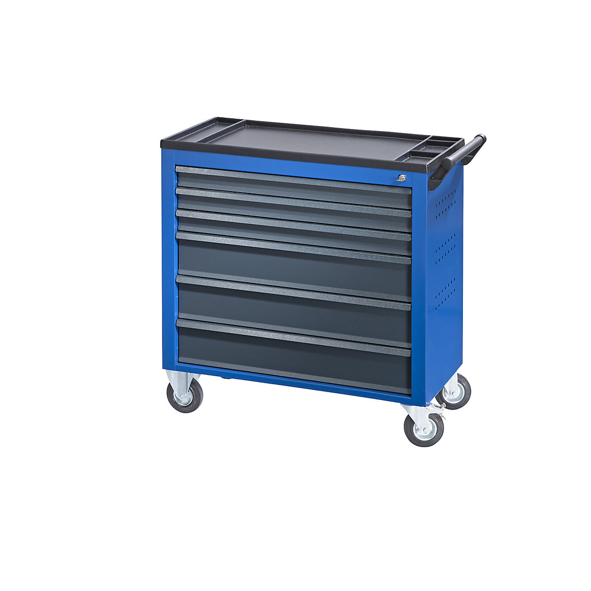 JUMBO workshop trolley – eurokraft pro, with 6 full-length drawers, HxWxD 935 x 900 x 460 mm, gentian blue-4