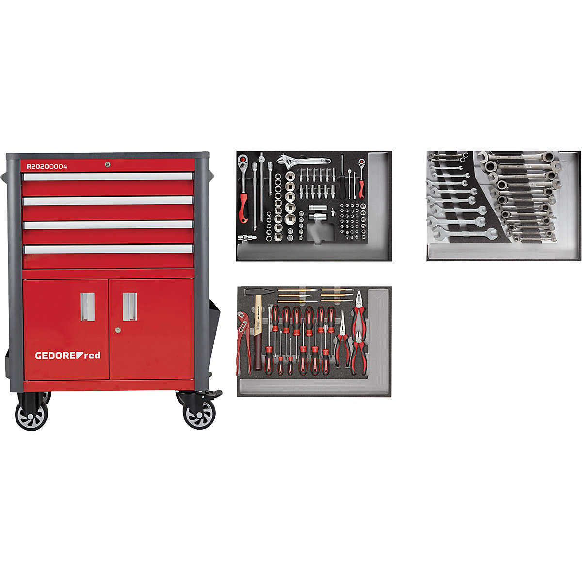 WINGMAN workshop trolley incl. 129 tools - GEDORE