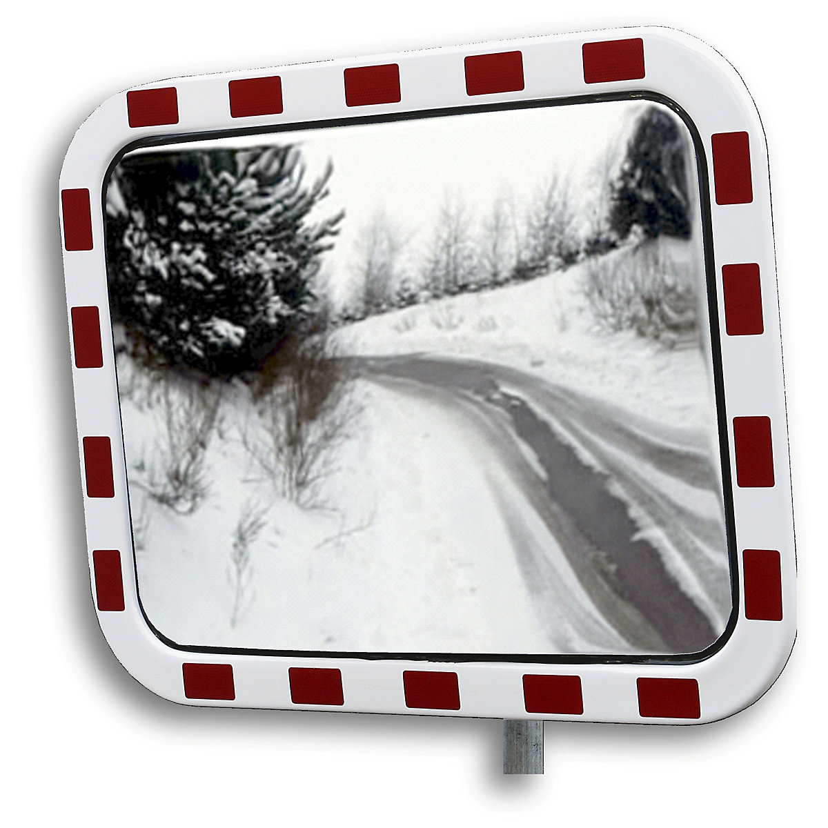 Traffic mirror made of acrylic glass, with an ice-free surface, mirror dimensions W x H 800 x 600 mm-6