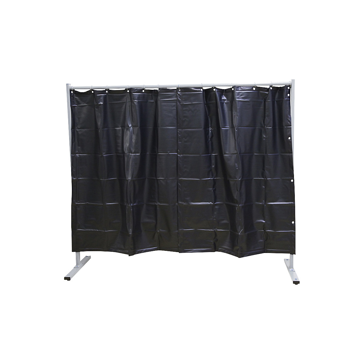 Mobile welding protection screen, single unit design, HxW 1900 x 2100 mm, with welding protection film, dark green
