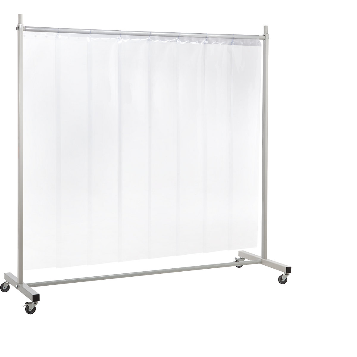 Protective screen, mobile, with lamella curtain, transparent, WxH 2100 x 2100 mm, 1-part-2