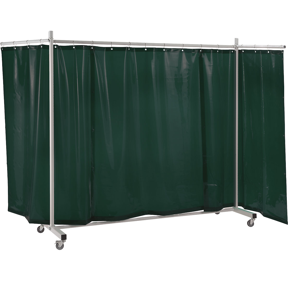 Welder's screen, mobile, with tarp curtain, dark green, WxH 3700 x 2100 mm, 3-part-3
