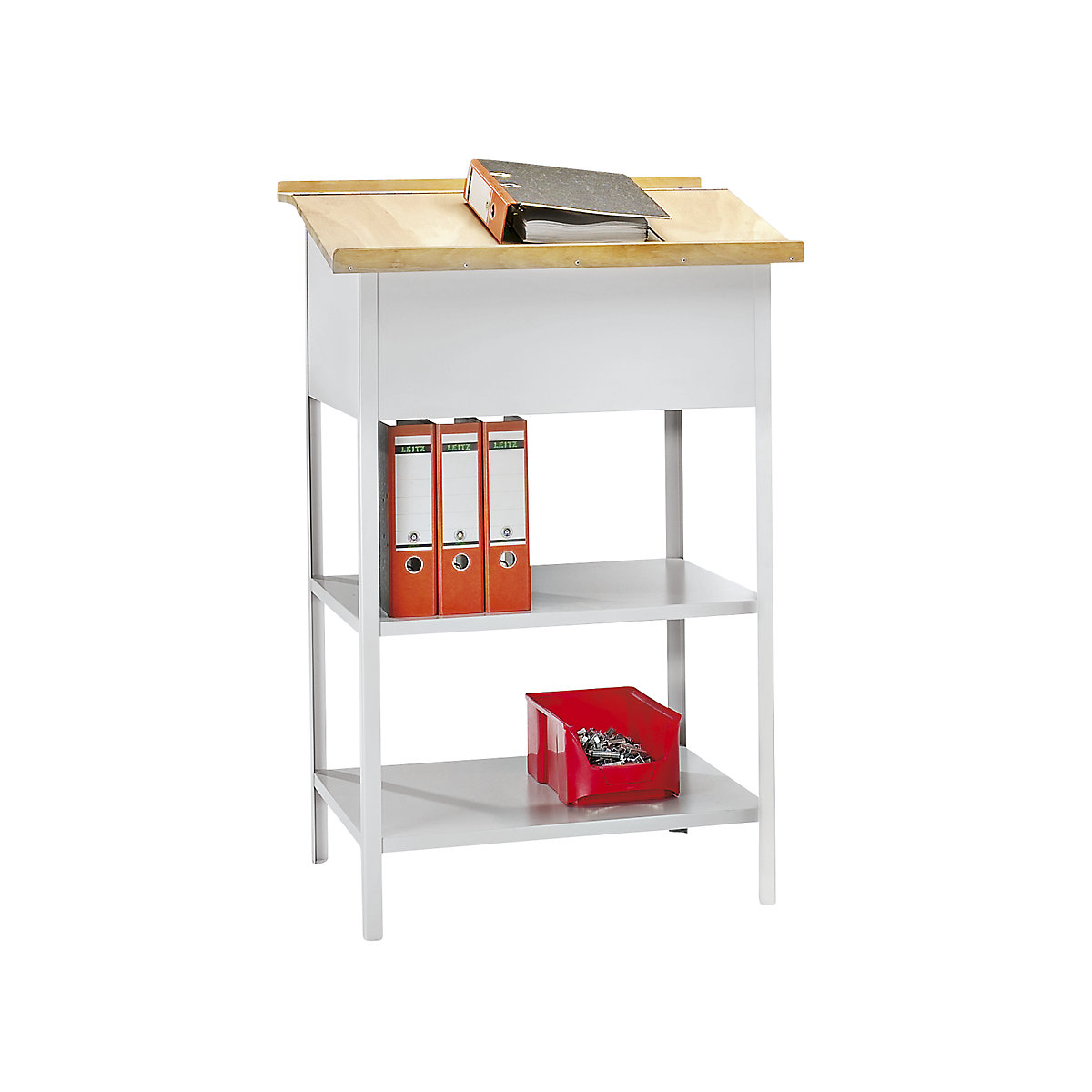 Industrial pedestal desk – Pavoy (Product illustration 4)-3