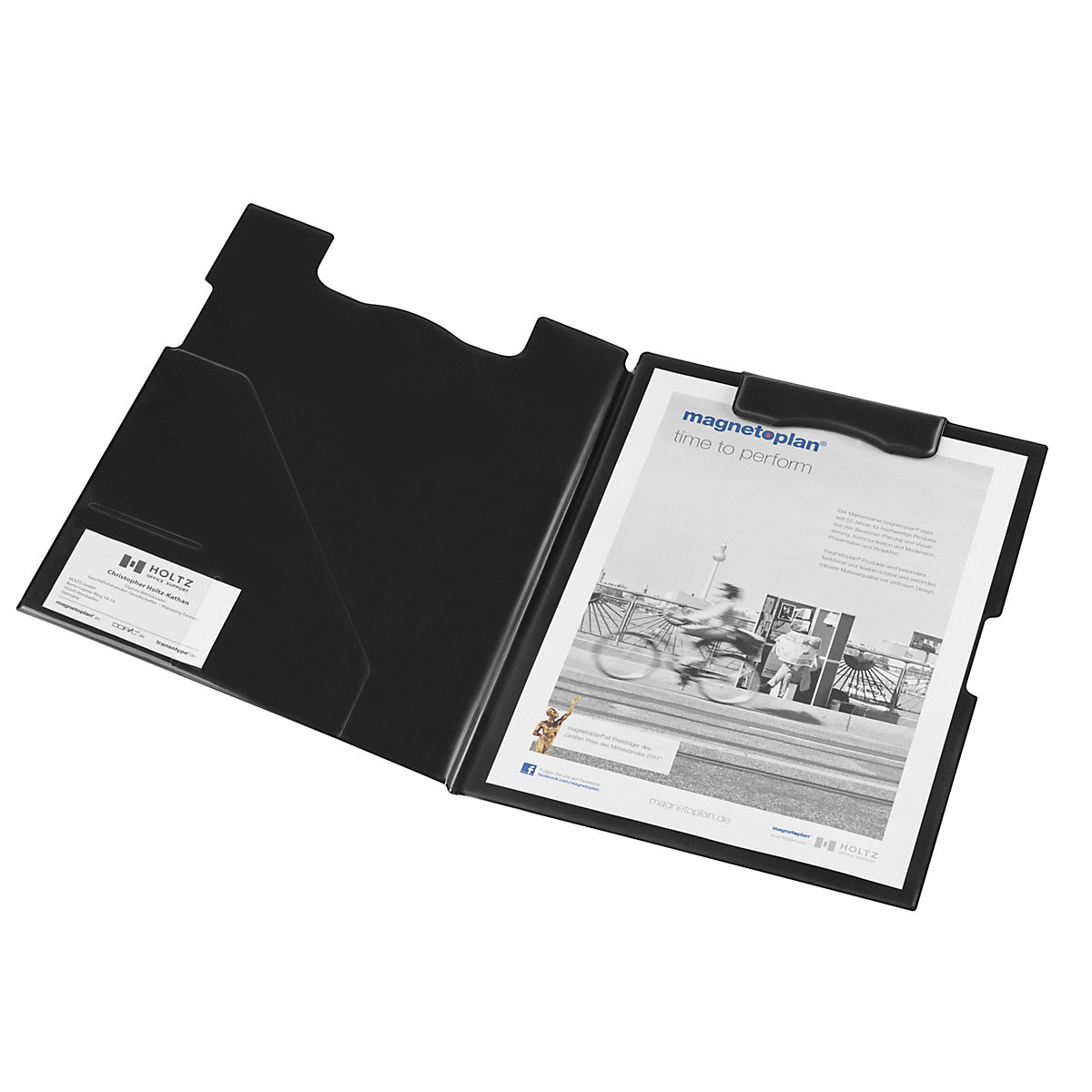 Teczka z podkładką pod dokumenty – magnetoplan, format DIN A4, opak. 3 szt., czarna-5