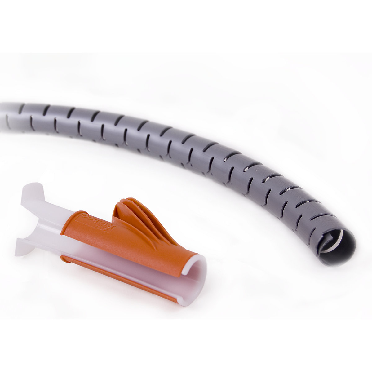 Elastyczna osłona kablowa – Dataflex, z elementem ułatwiającym wsuwanie, srebrna-3