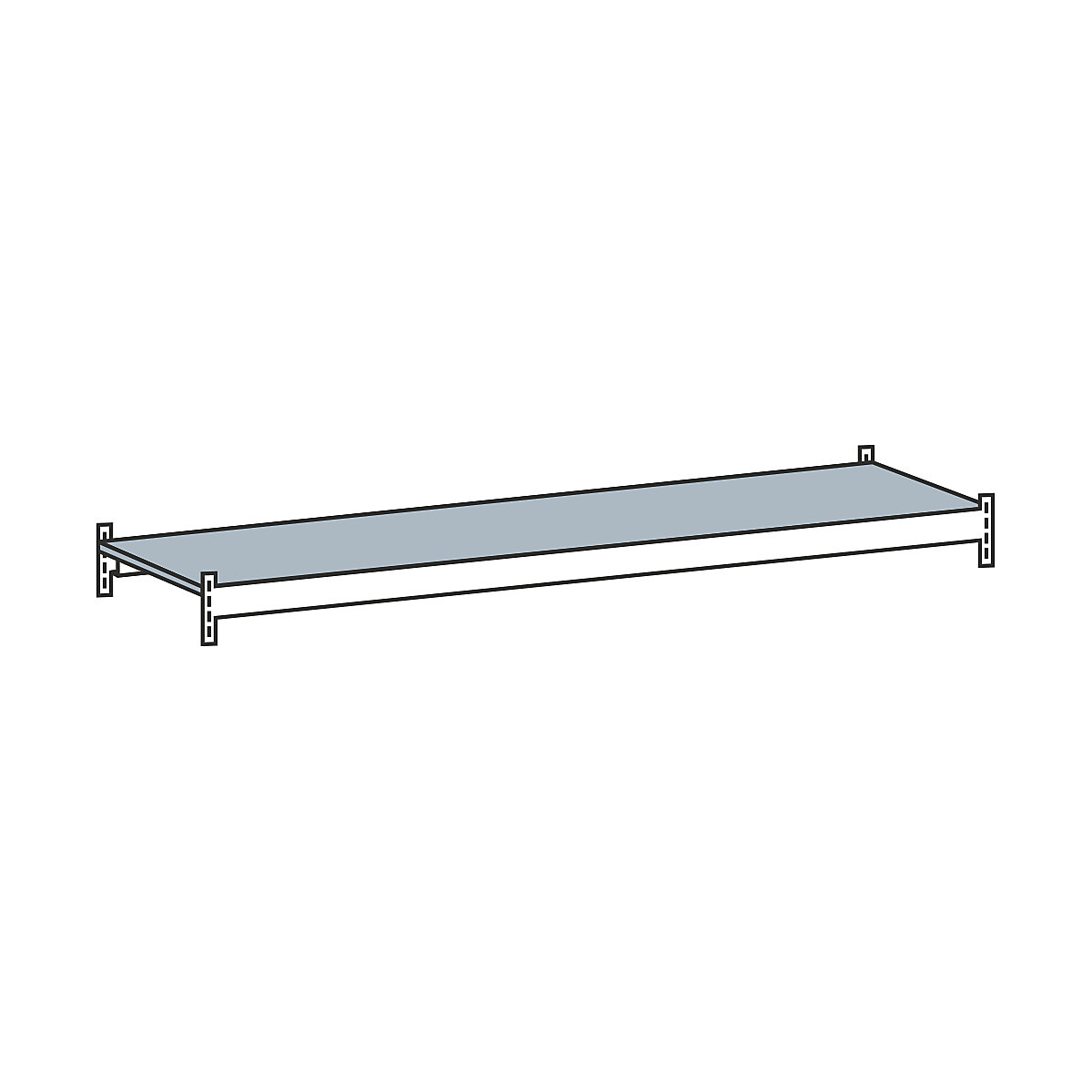 Dodatkowy poziom z półką ze stali – SCHULTE, rozstaw 1500 mm, głęb. 500 mm-4