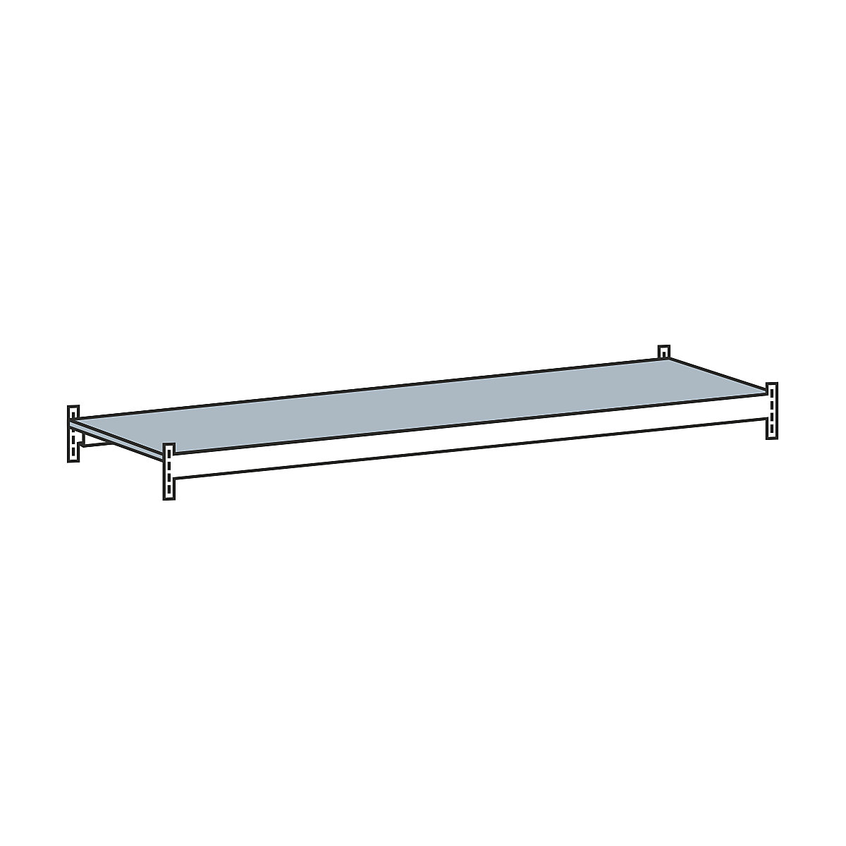 Dodatkowy poziom z półką ze stali – SCHULTE, rozstaw 1500 mm, głęb. 600 mm-6