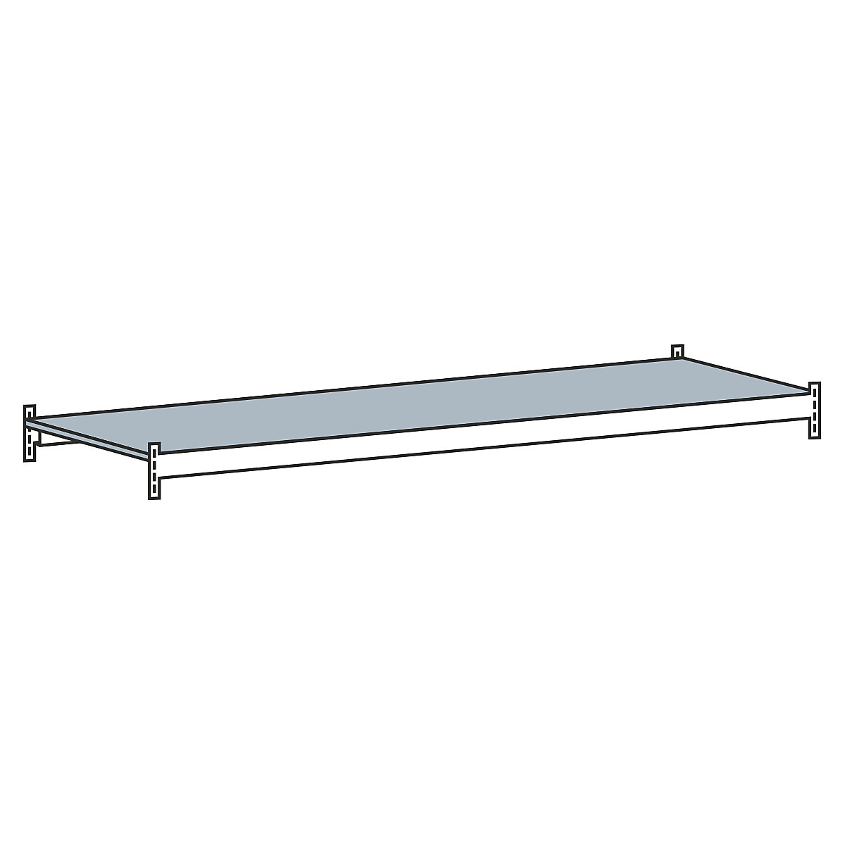 Dodatkowy poziom z półką ze stali – SCHULTE, rozstaw 2000 mm, głęb. 800 mm-4