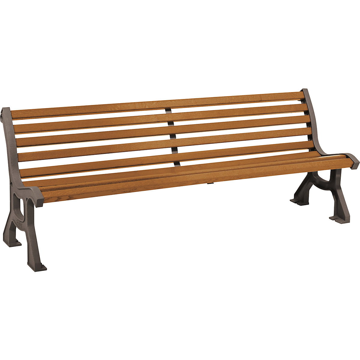 Drewniana ławka LUBLIN – PROCITY, głęb. siedziska 385 mm, metallic, imitacja jasnego dębu-4