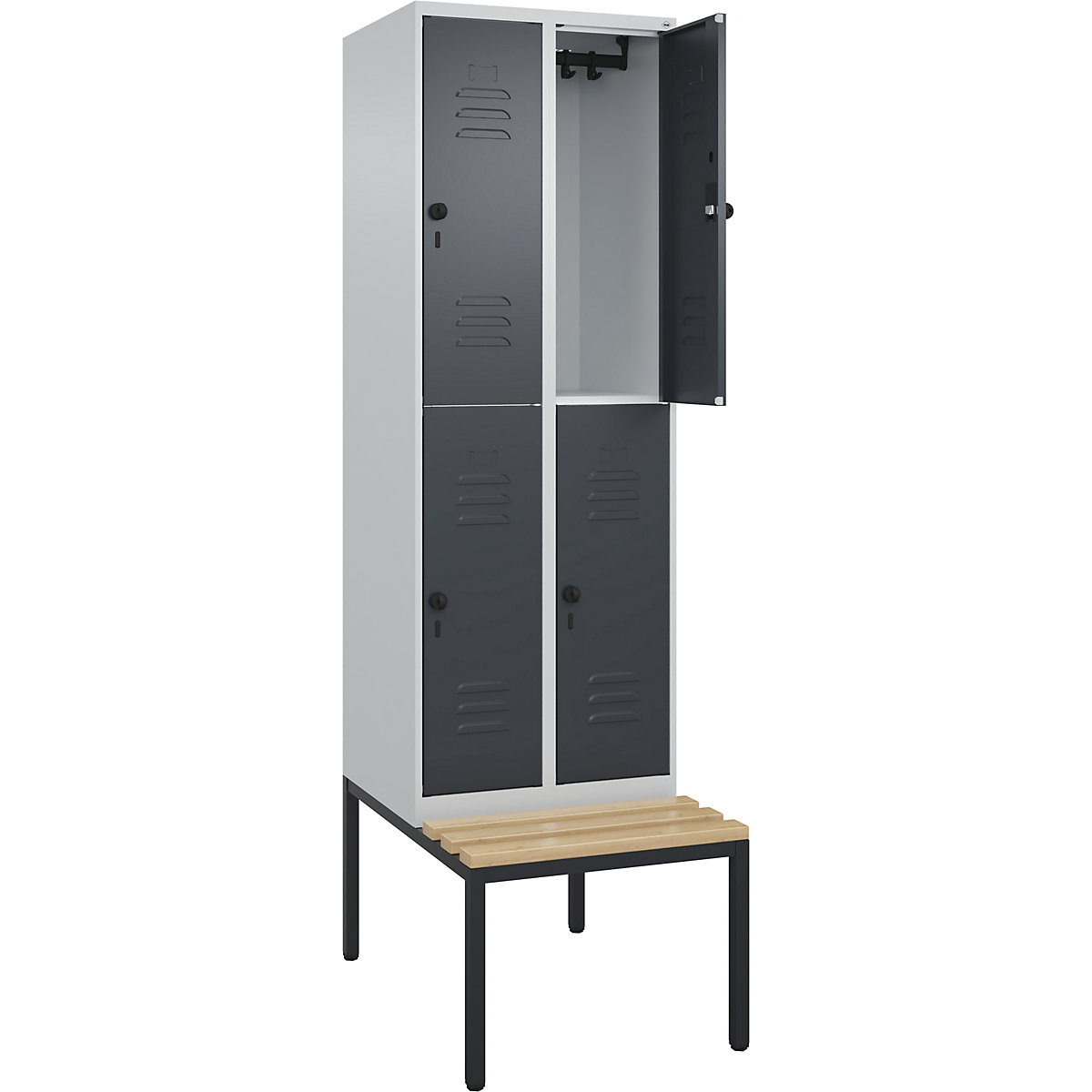 Dwupoziomowa szafka Classic PLUS na ławeczce – C+P (Zdjęcie produktu 3)-2