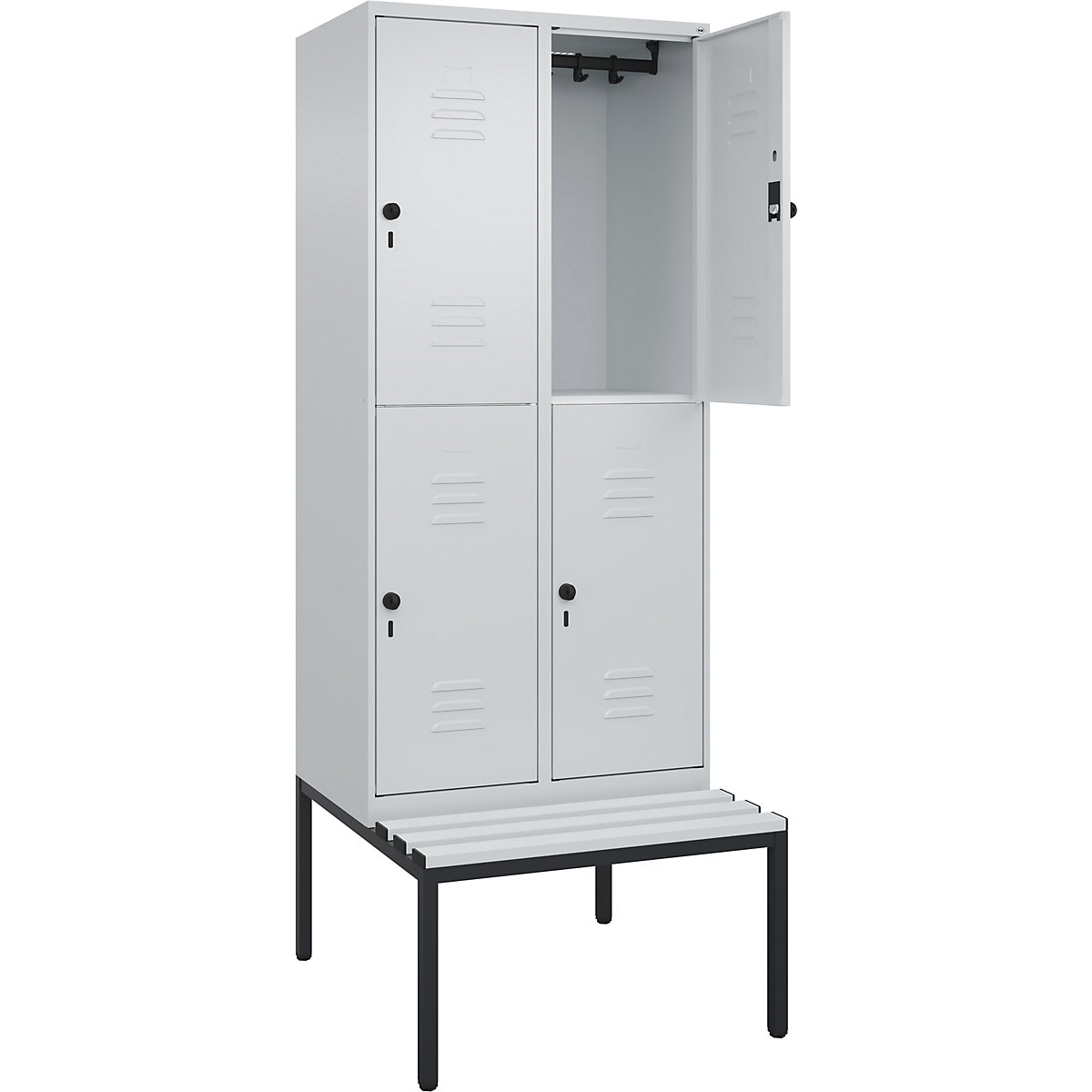 Dwupoziomowa szafka Classic PLUS na ławeczce – C+P (Zdjęcie produktu 2)-1