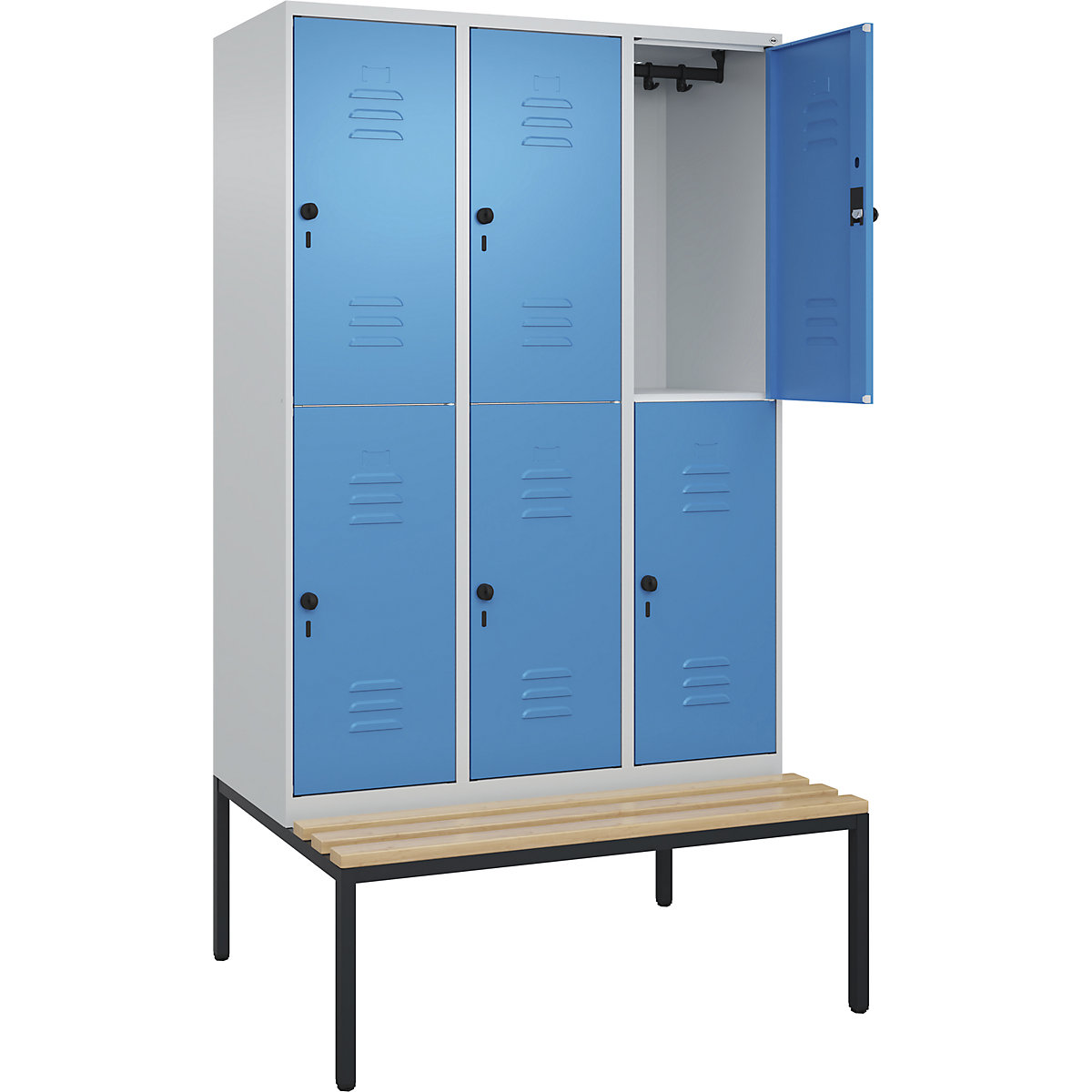 Dwupoziomowa szafka Classic PLUS na ławeczce – C+P (Zdjęcie produktu 3)-2