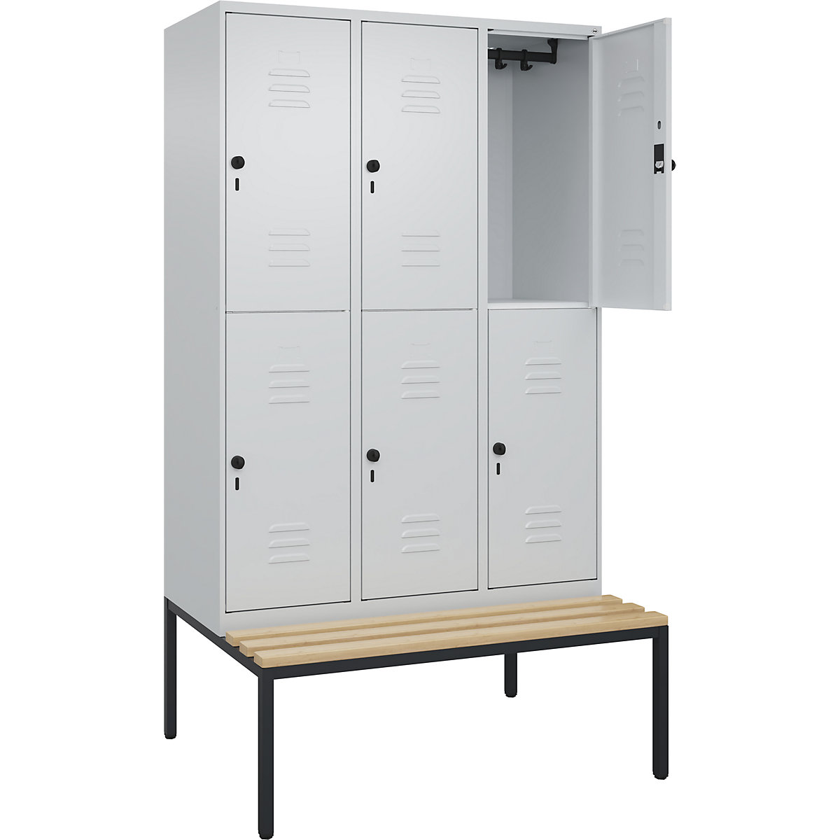 Dwupoziomowa szafka Classic PLUS na ławeczce – C+P (Zdjęcie produktu 2)-1