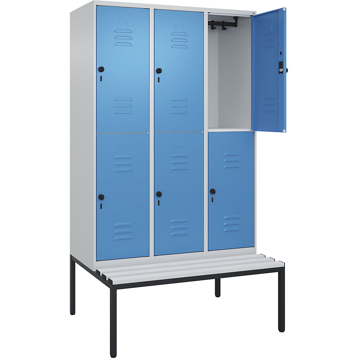 Dwupoziomowa szafka Classic PLUS na ławeczce – C+P (Zdjęcie produktu 3)-2