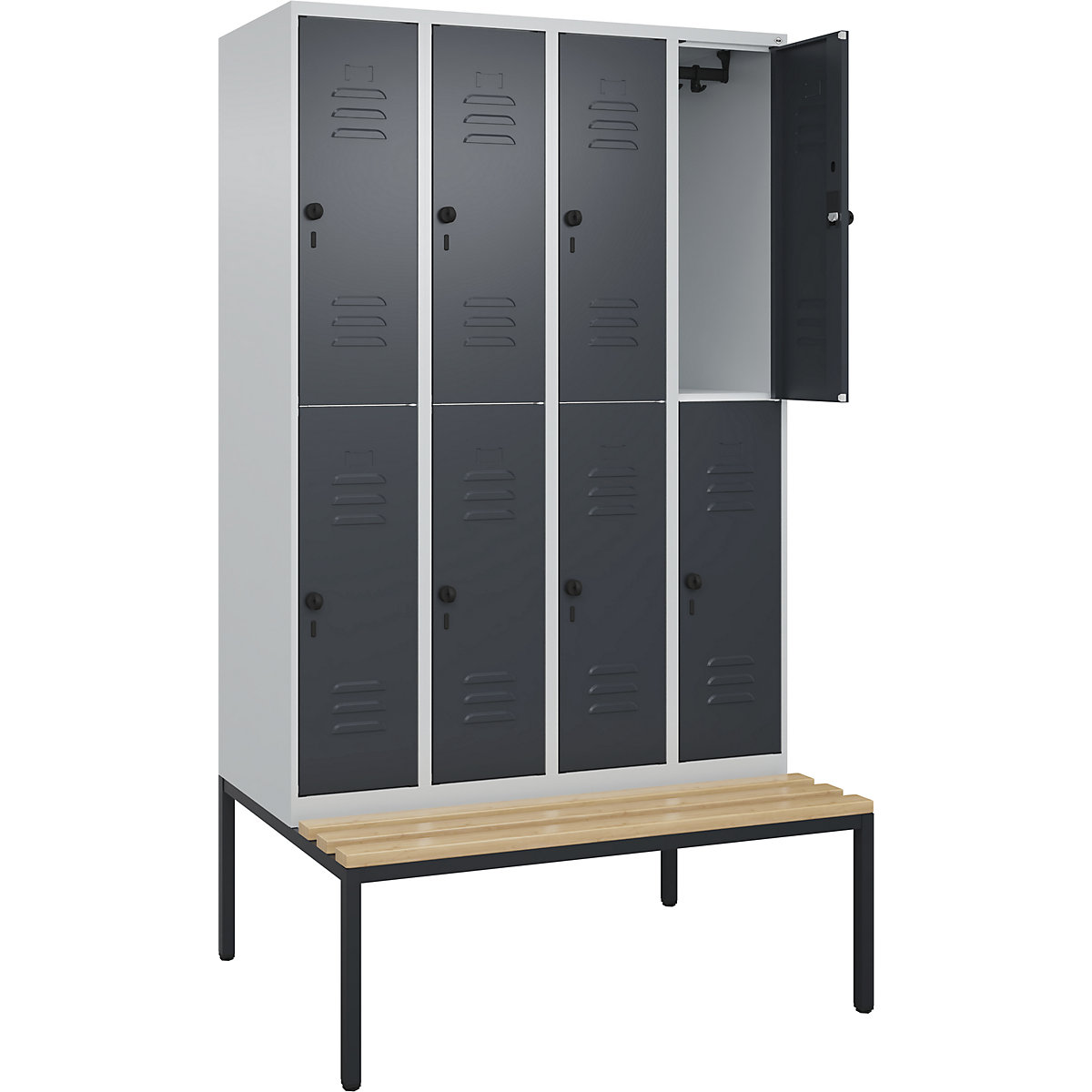 Dwupoziomowa szafka Classic PLUS na ławeczce – C+P (Zdjęcie produktu 2)-1
