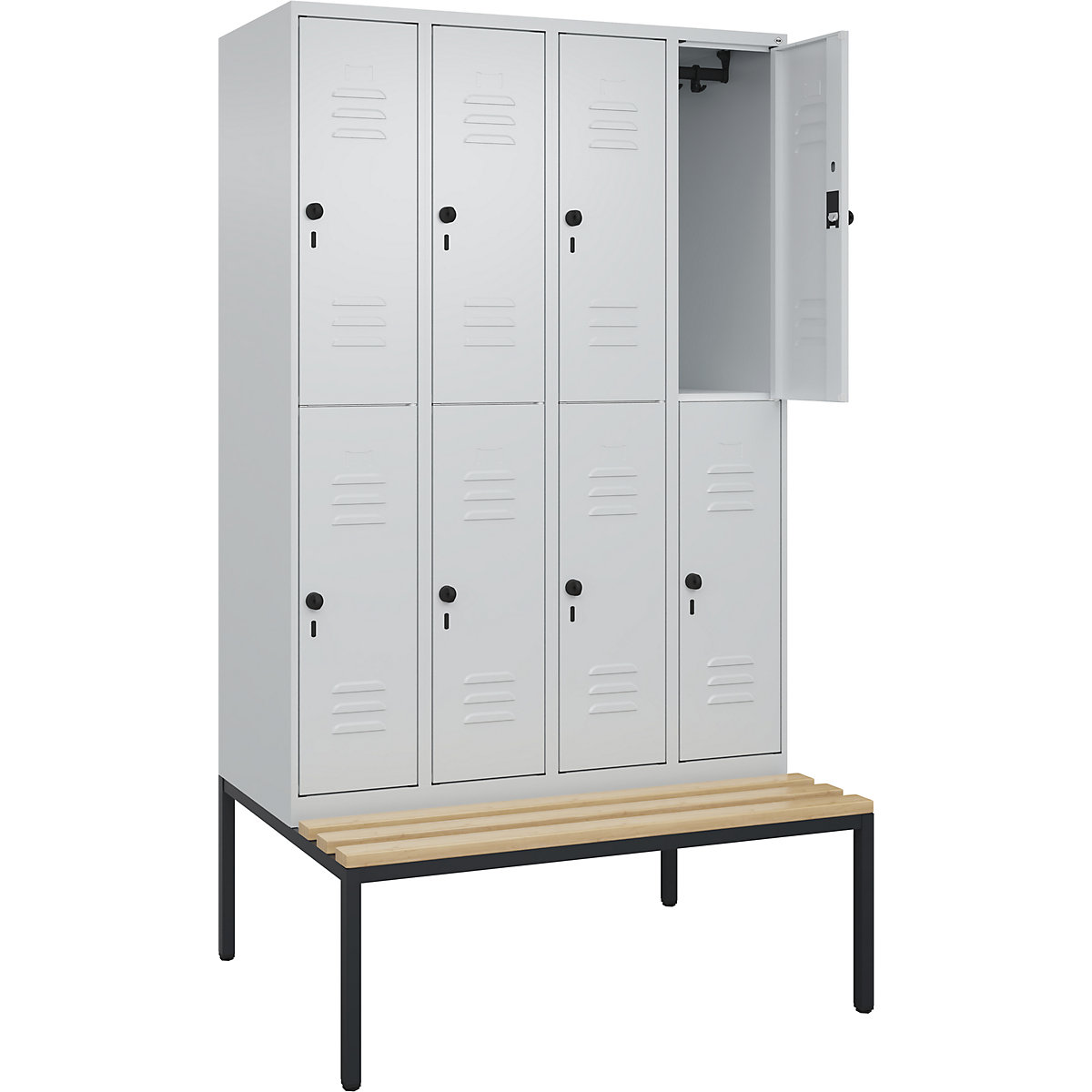 Dwupoziomowa szafka Classic PLUS na ławeczce – C+P (Zdjęcie produktu 2)-1