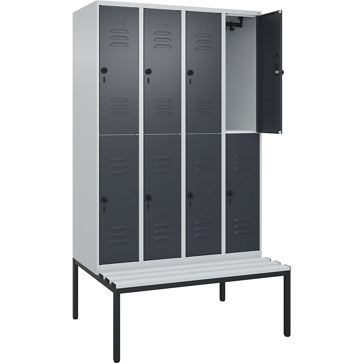 Dwupoziomowa szafka Classic PLUS na ławeczce – C+P (Zdjęcie produktu 3)-2