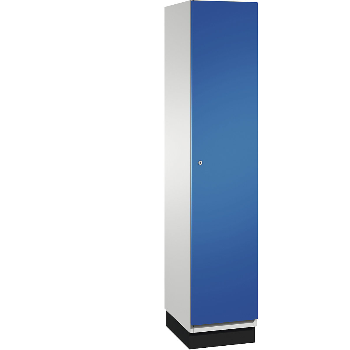 C+P – Šatní skříň CAMBIO s dveřmi z ocelového plechu, 1 oddíl, šířka 400 mm, korpus světlý šedý / dveře hořcově modré