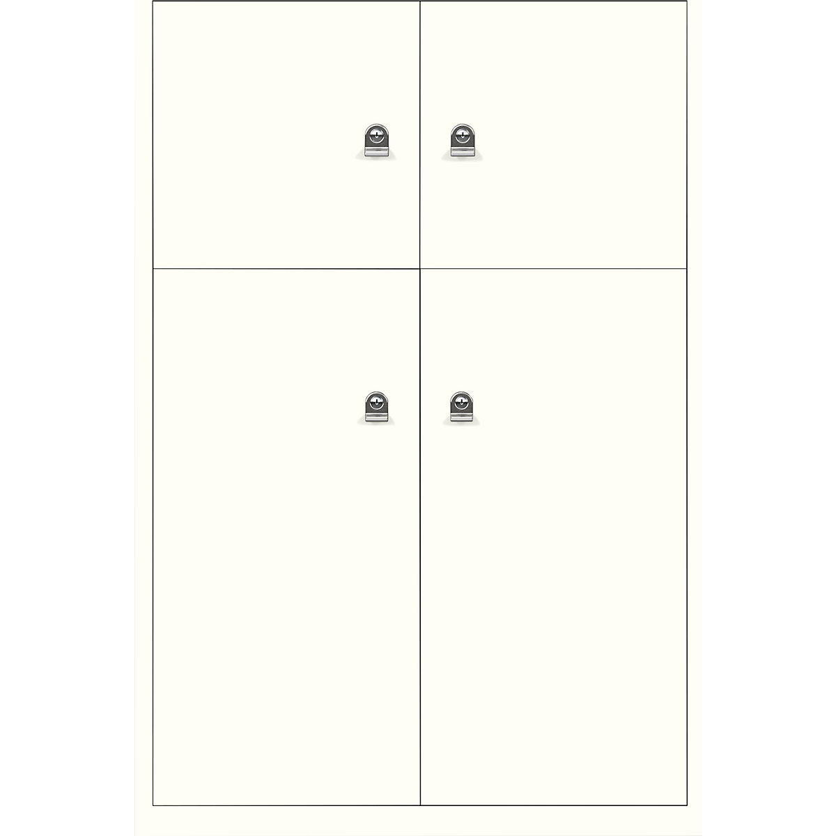 LateralFile™ Lodge – BISLEY, se 4 uzamykatelnými boxy, výška 2 x 375 mm, 2 x 755 mm, čistá bílá-13