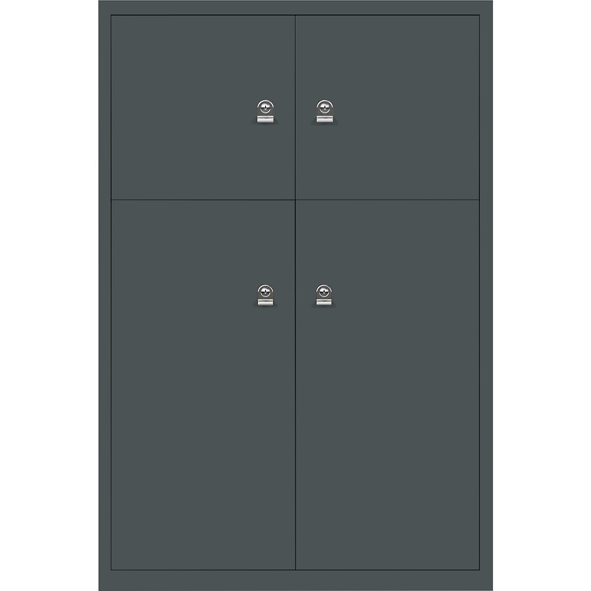 LateralFile™ Lodge – BISLEY, se 4 uzamykatelnými boxy, výška 2 x 375 mm, 2 x 755 mm, antracitová šedá-24