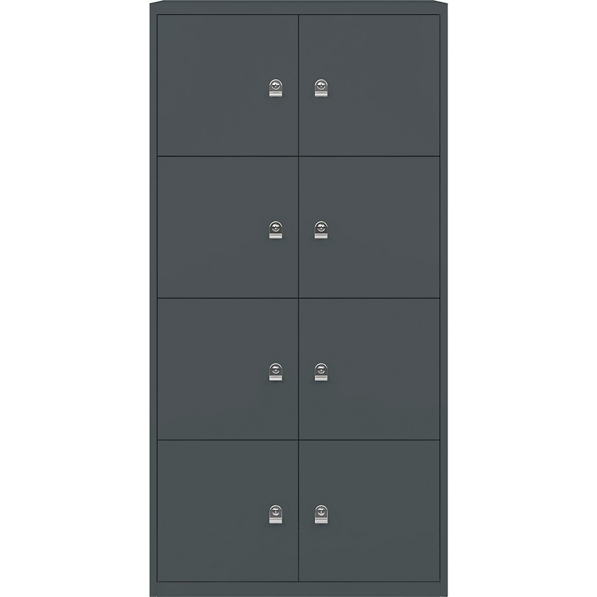 LateralFile™ Lodge – BISLEY, s 8 uzamykatelnými boxy, výška vždy 375 mm, antracitová šedá-17
