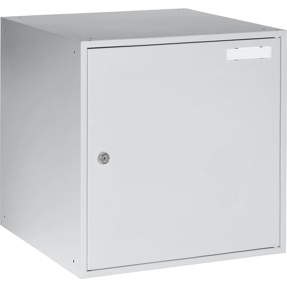 Uzamykatelný box – eurokraft basic, v x š x h 450 x 450 x 450 mm, korpus světle šedý / dveře světle šedé-3