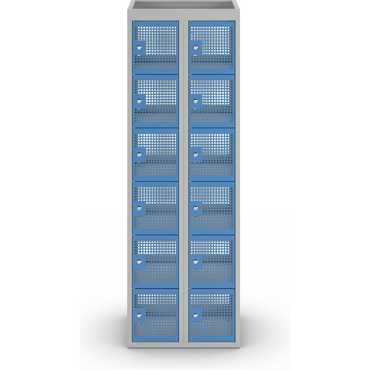 Šestinásobná skříň s uzamykatelnými boxy, děrovaný plech – eurokraft pro (Obrázek výrobku 4)-3